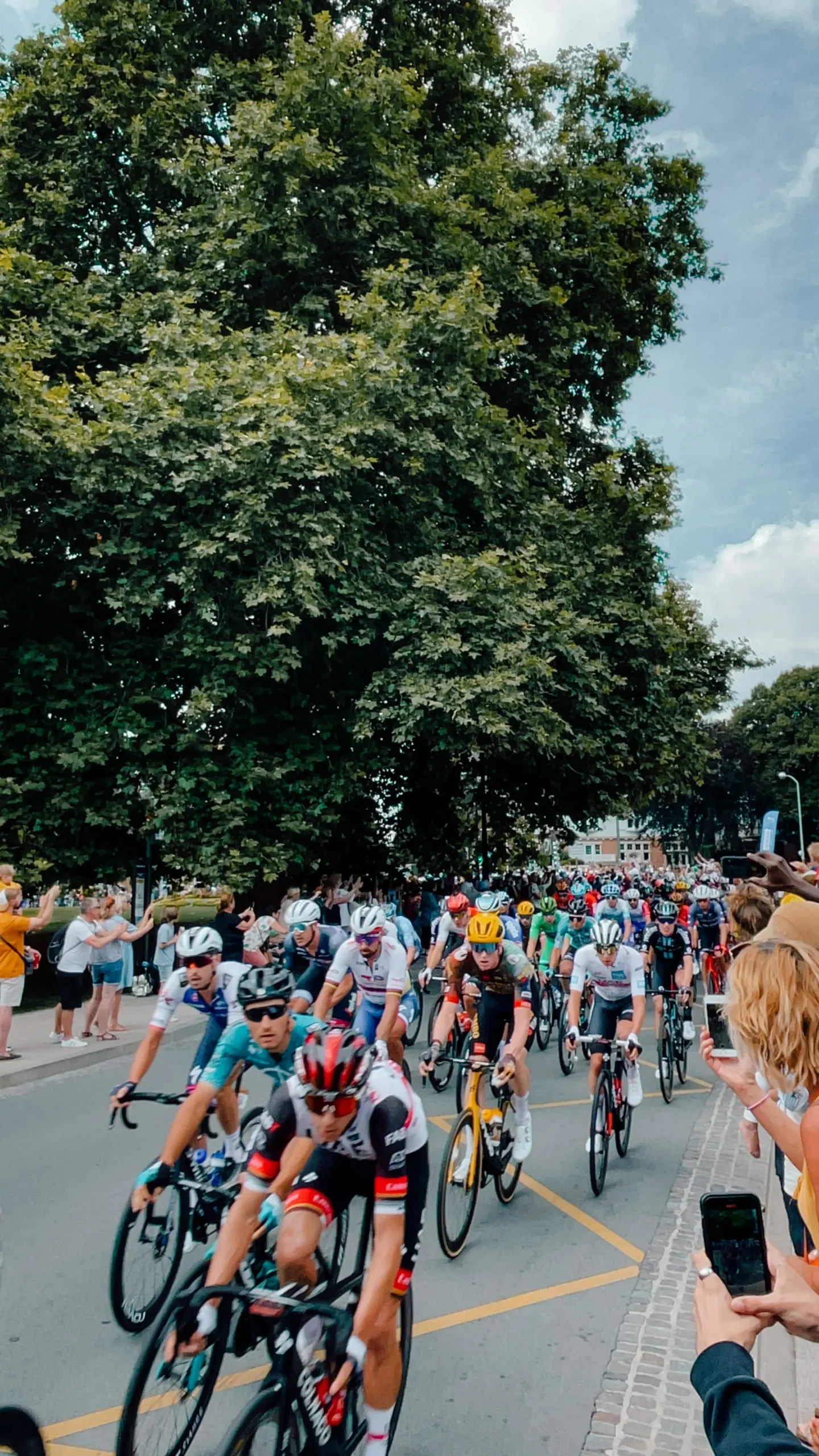 the Tour de France racing by - one of the fun outings I did as an English nanny in France 