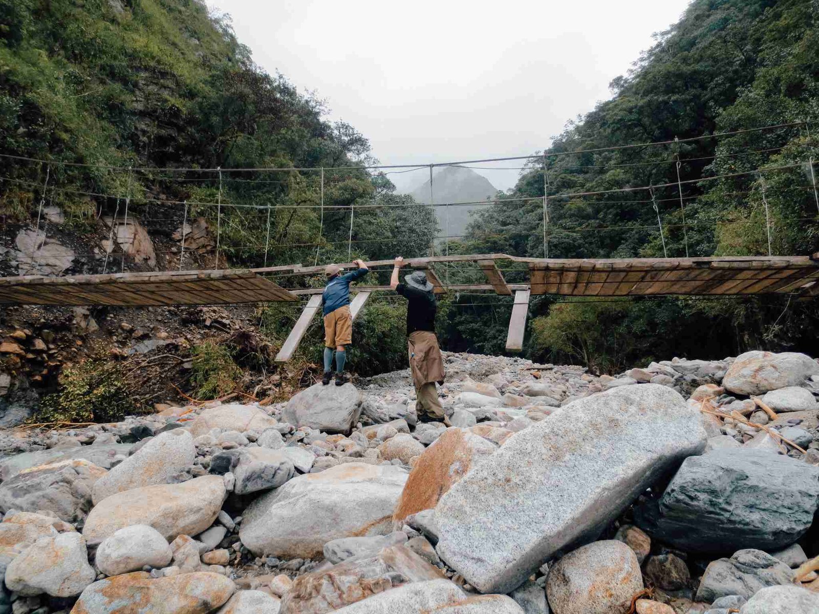The broken bridge we came across during the El Choro Trail
