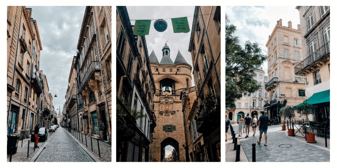 Collage of photos from Bordeaux Old Town