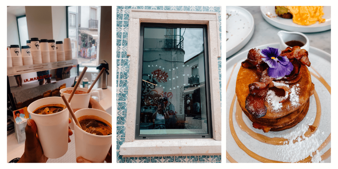 Coffee and pancakes from the Black and White cafe in Lagos