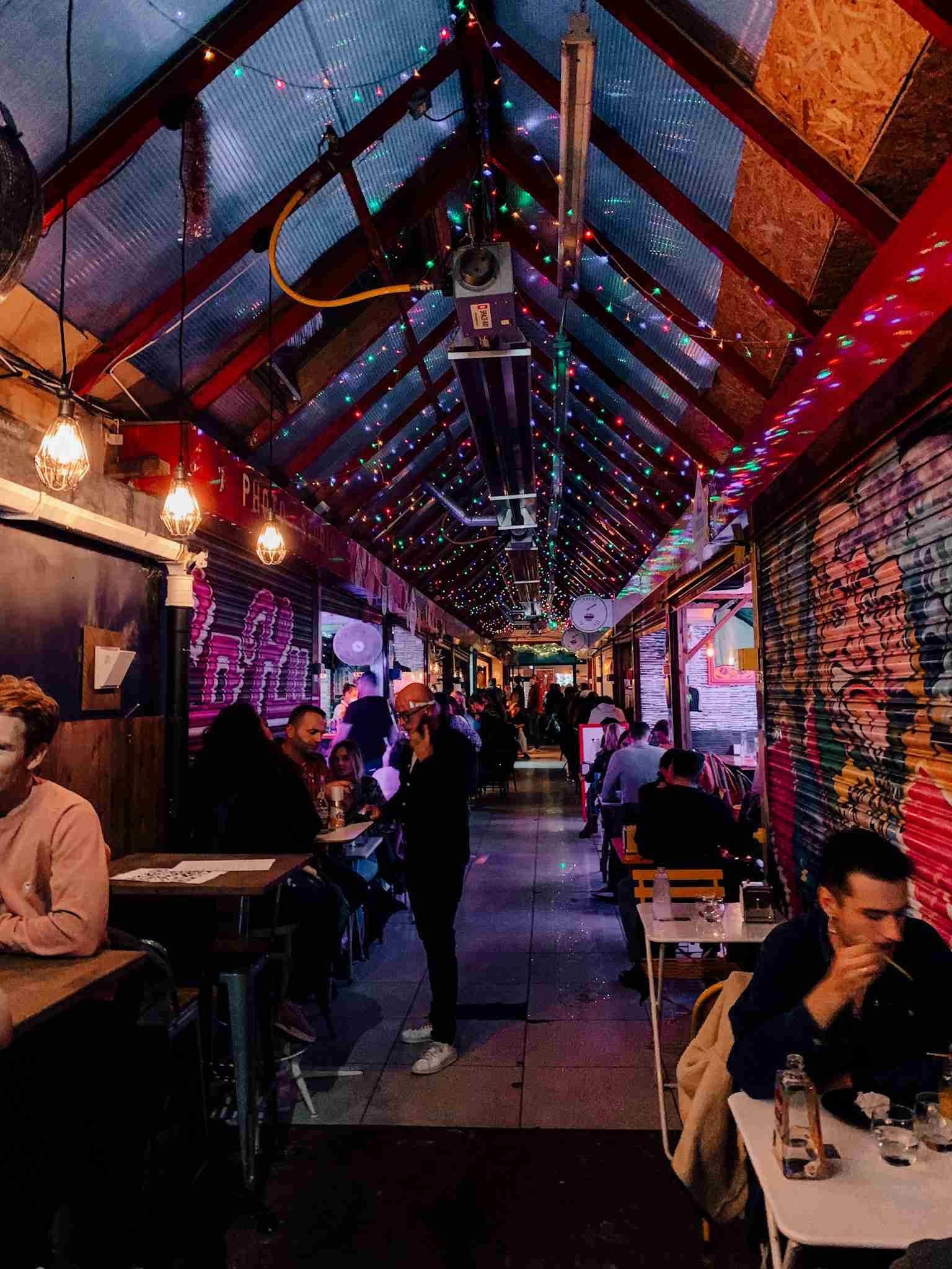 inside the maze of Broadway market - my favourite of the markets in London