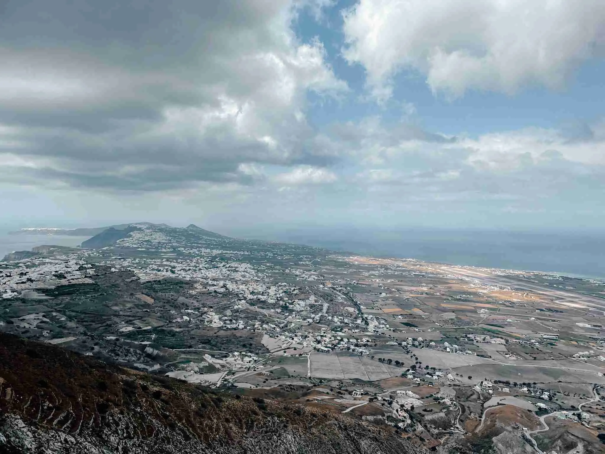 The view from the highest point in Santorini