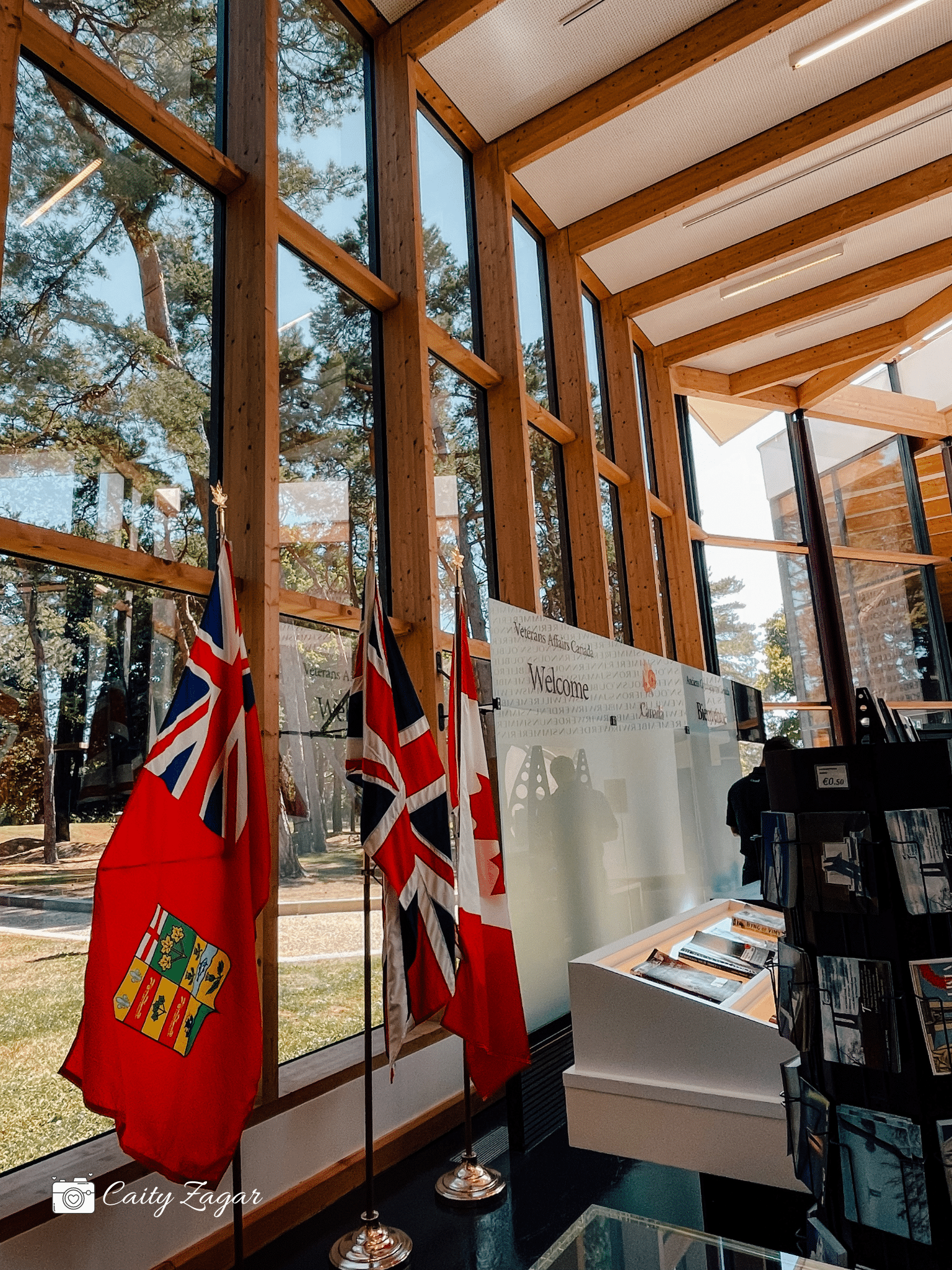 Inside the Vimy Ridge Memorial visitor centre