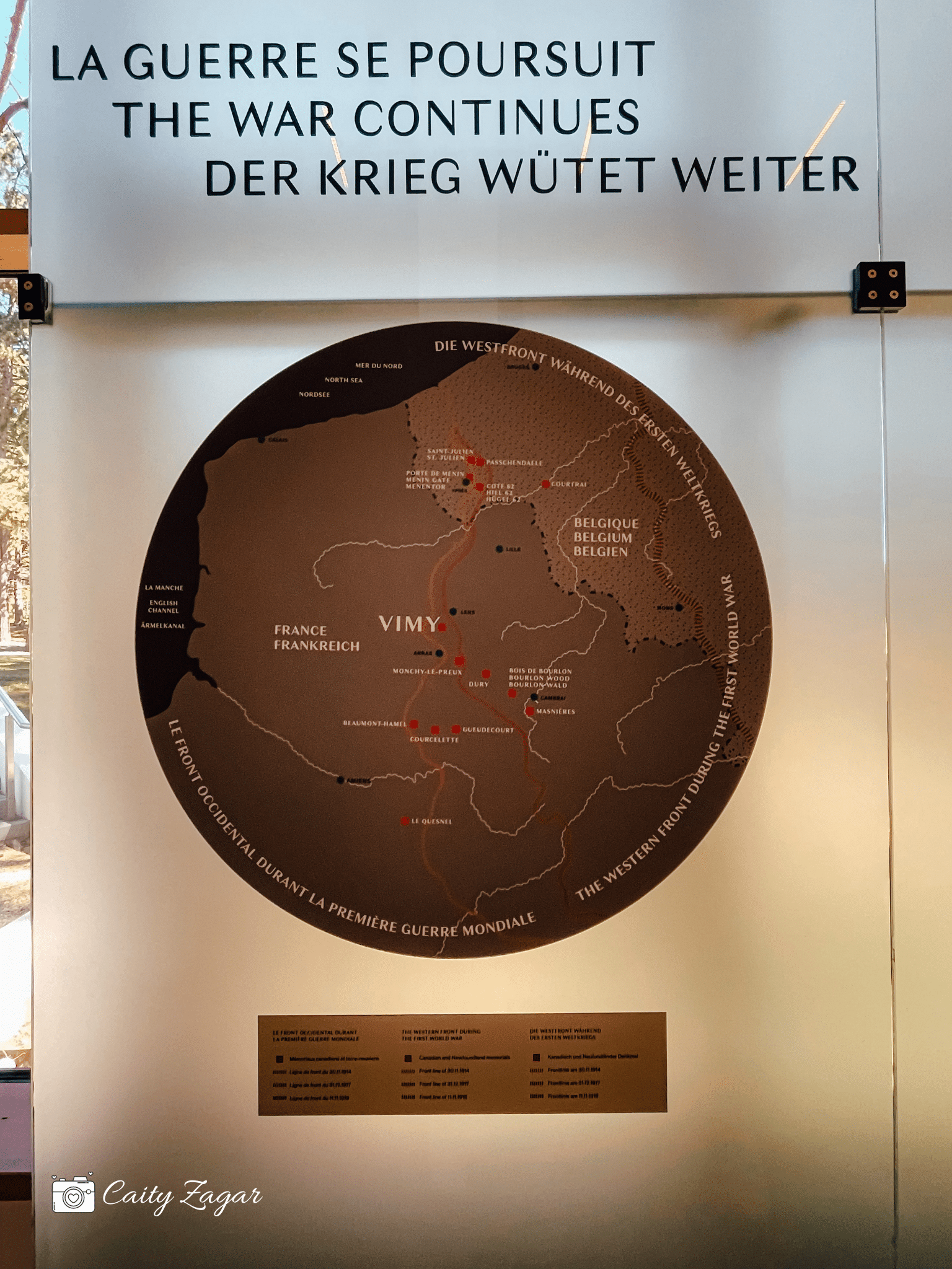 A map of the frontline around Vimy Ridge
