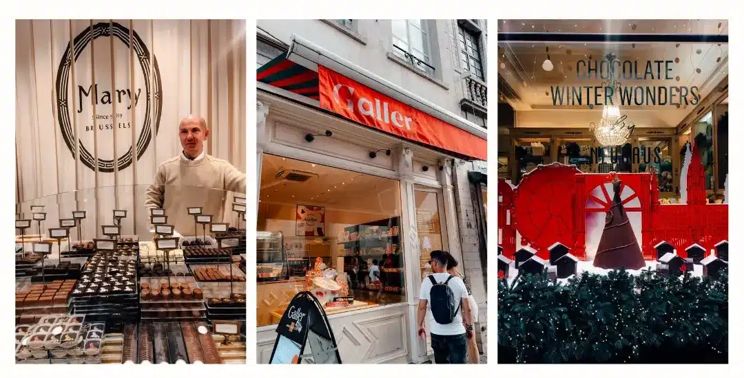3 authentic Belgian chocolate shops to try when you are visiting Brussels including Mary, Neuhaus and Galler