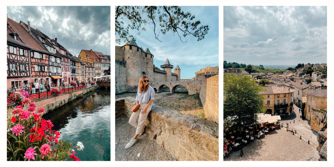3 beautiful medieval villages in different regions in France.