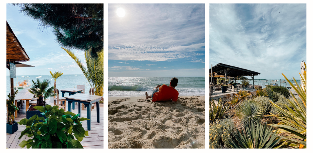 The sandy beaches and picturesque restaurants along the Arcachon bay 