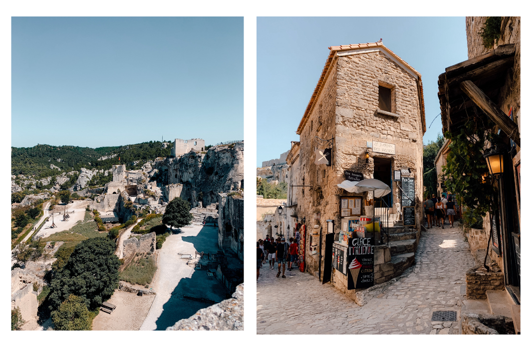 The view overlooking les Baux de Provence castle along with the cute medieval streets