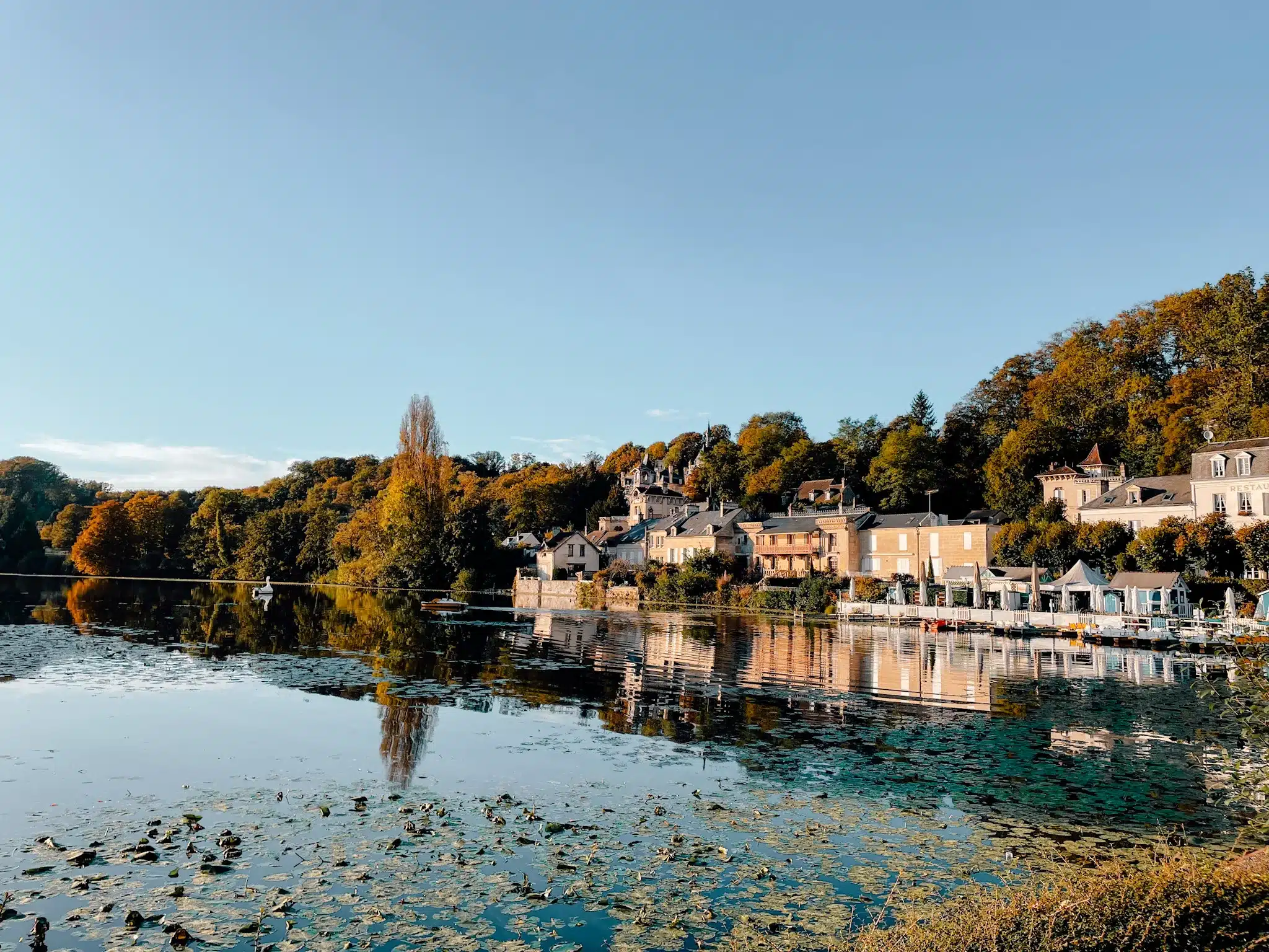 The beautiful Pierrefonds Lake at Golden Hour