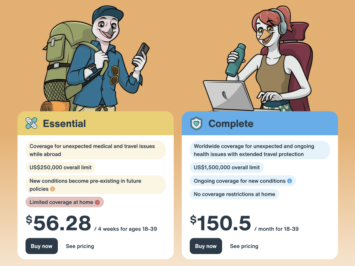 Comparing the Essential Plan and the Complete Plan of SafetyWing's Nomad Insurance
