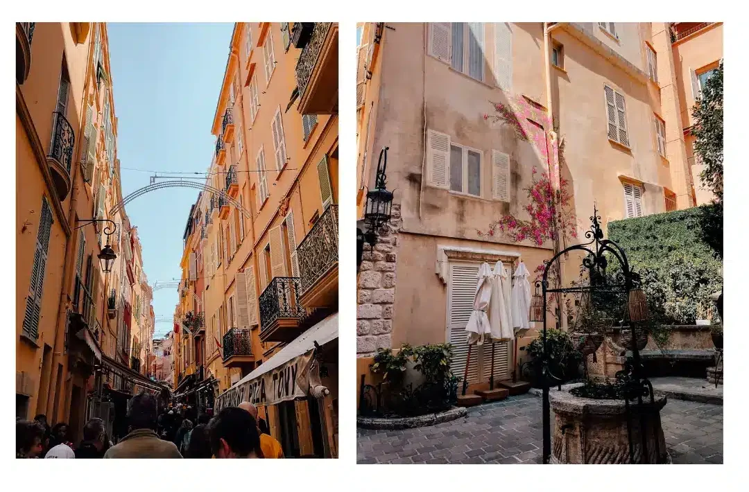 The tight narrow streets of Monaco city