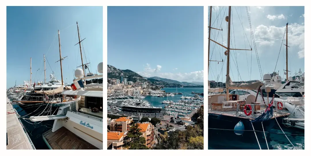 Large yachts sit at the main port in Monaco