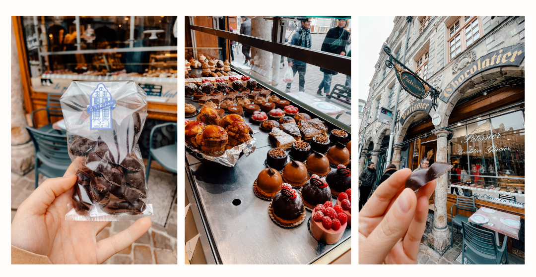 The local patisserie in Arras selling the infamous chocolate rats 